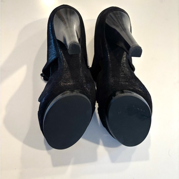 COACH•black suede leather platform heeled sandals 7 EUC - Picture 6 of 8